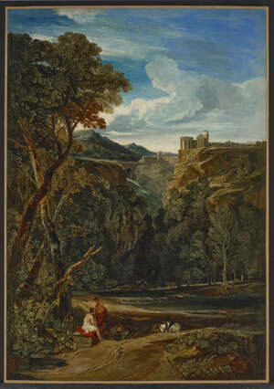 William James Müller, 
		British 1812-1845- 
		 
		Tivoli; 
		 
		oil on canvas, signed and dated W Müller. 1835 (lower left), 133 x 93 cm
		 
		Pr